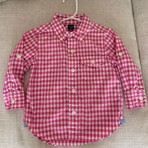 BabyGAP pink gingham button down 12-18m